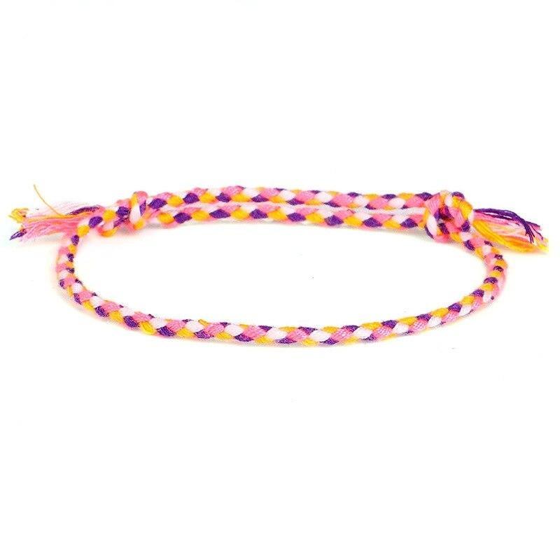 bracelet en corde multicolore