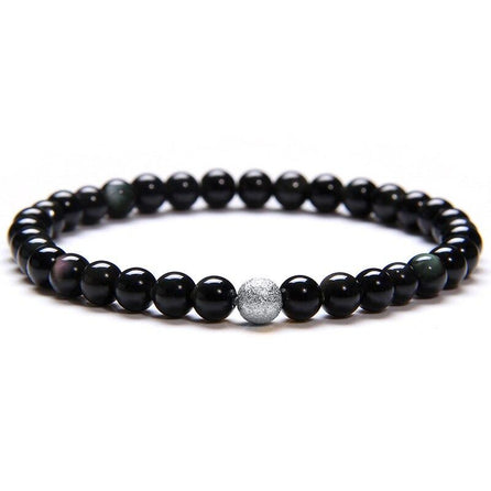 bracelet femme perle noire 10 mm