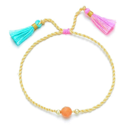 bracelet cordon perle orange