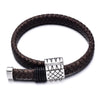 bracelet homme cuir tressé marron