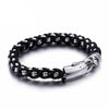 bracelet homme en cuir tressé et argent