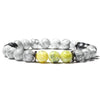 bracelet perle homme tendance gris et jaune