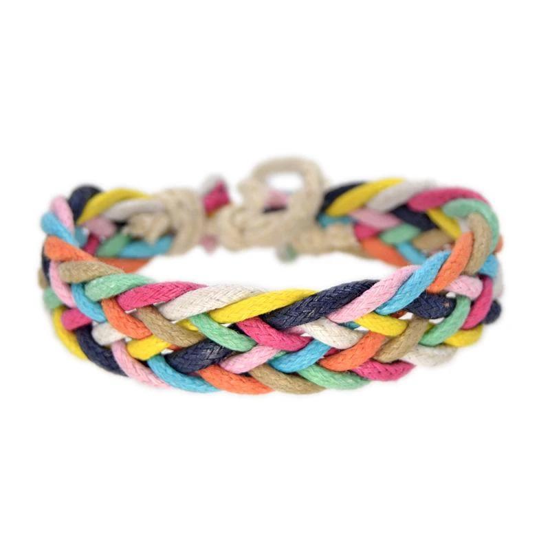 bracelet corde tressé homme multicolore