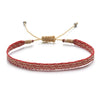 bracelet coton tressé rouge