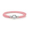 bracelet cuir femme multitours rose