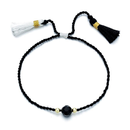 bracelet cordon perle noire