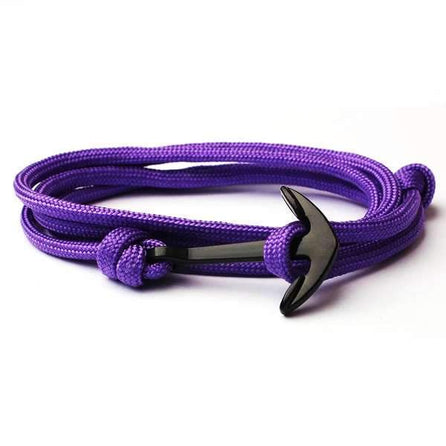 bracelet avec une ancre pour homme violet