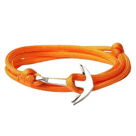 bracelet ancre marine homme orange