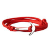 bracelet ancre marine homme rouge