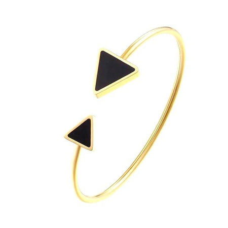 bracelet acier femme jonc ouvert doré