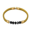 bracelet acier tressé homme doré