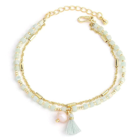 bracelet chaîne perlée femme