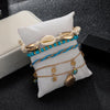set bracelet cheville coquillage femme
