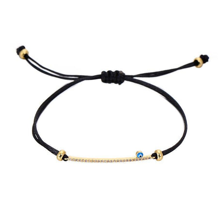 bracelet cordon noir avec strass