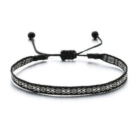 bracelet avec fil coton noir