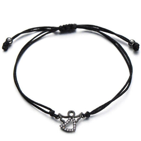 bracelet cordon coton noir