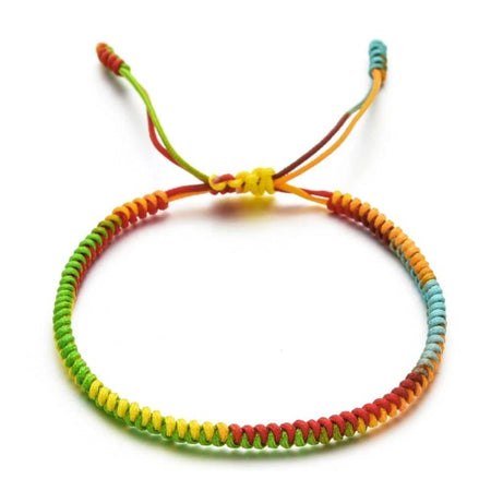 Bracelet cordon tressé LGBT six teintes spectrales arc-en-ciel tressage serré corde ajustable