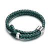 bracelet cuir acier homme vert