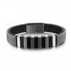 bracelet cuir noir et métal homme