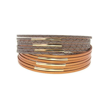 bracelet cuir femme tendance marron