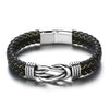 bracelet cuir homme infini noir et jaune
