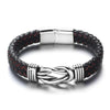 bracelet cuir homme infini noir et rouge