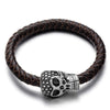 bracelet cuir tête de mort homme tressé