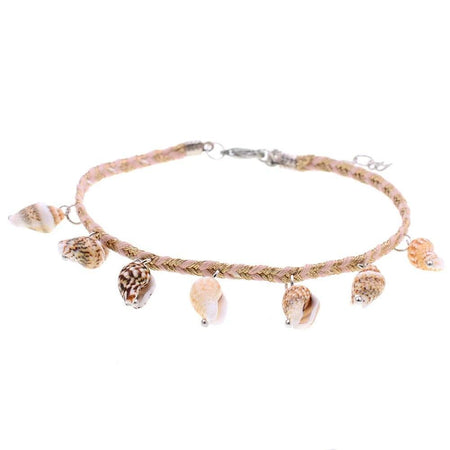 bracelet de cheville coquillage femme