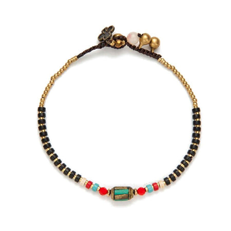 bracelet de cheville ethnique noir