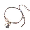 bracelet cheville pompon femme