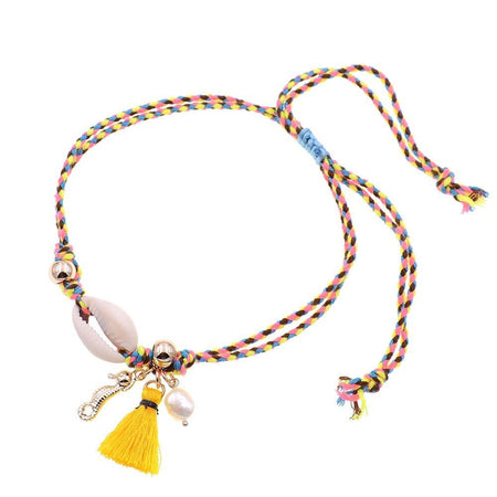 bracelet de cheville pompon femme