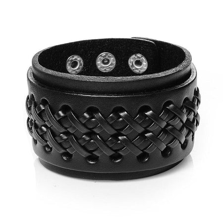 bracelet de force cuir homme noir