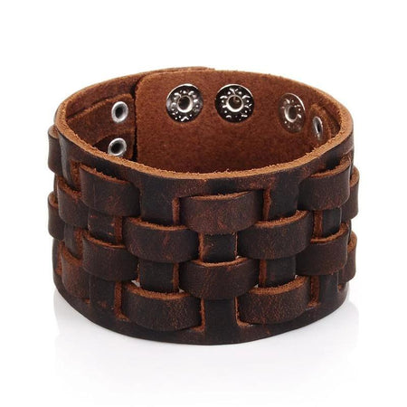 bracelet de force en cuir homme tressé