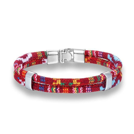 bracelet en corde pour homme rouge