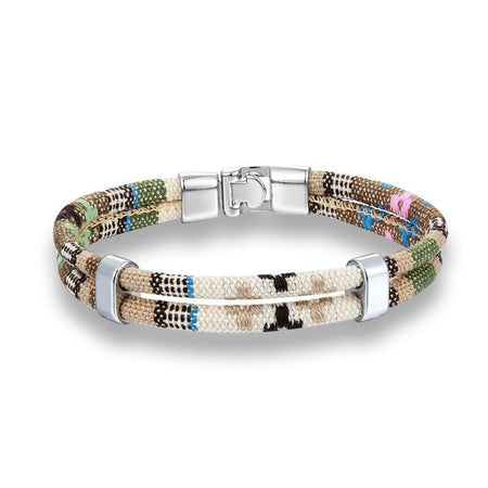 bracelet en corde pour homme beige