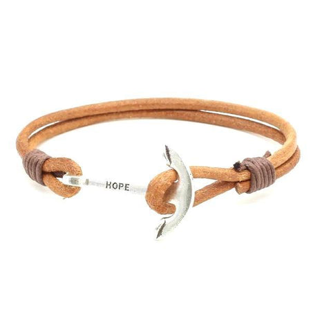 BRACELET EN CUIR HOMME ANCRE - (MARINE)