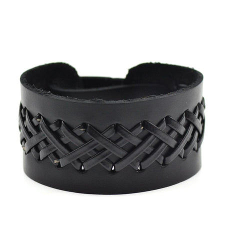 bracelet en cuir homme pas cher noir