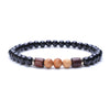 bracelet en perle de bois pour homme noir