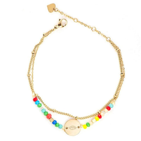 bracelet fantaisie multirang doré