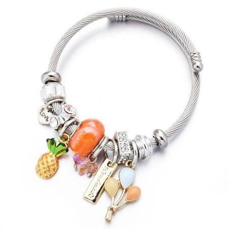 bracelet acier femme breloque pas cher