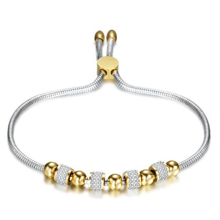 bracelet femme acier inoxydable strass