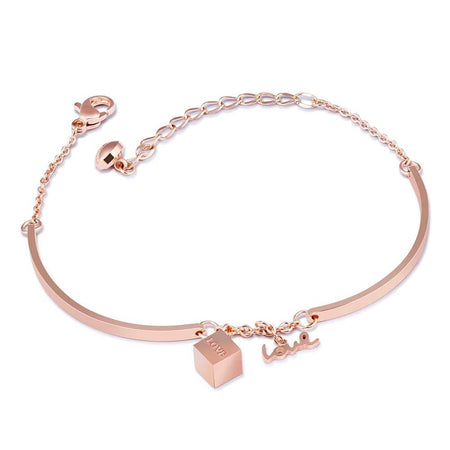 bracelet femme acier rose tendance