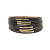 bracelet femme en cuir noir