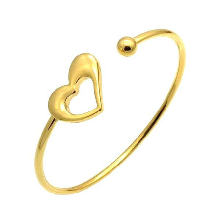 bracelet femme jonc cœur doré