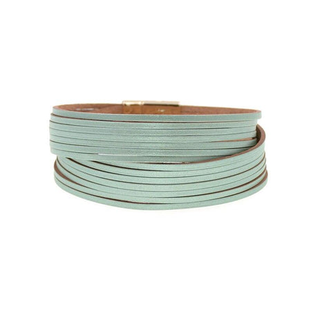 bracelet femme tendance cuir vert