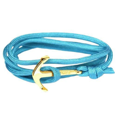 bracelet homme avec ancre marine turquoise