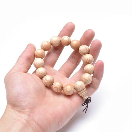 bracelet homme boule bois à la mode