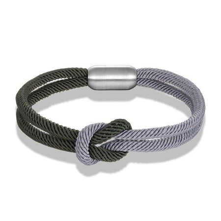 bracelet homme corde marin gris et vert