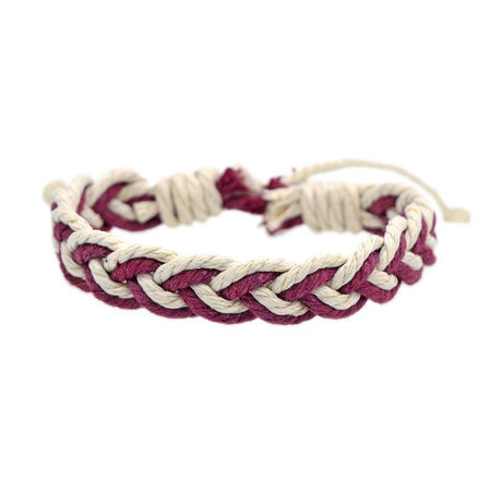 bracelet homme en corde violet et blanc