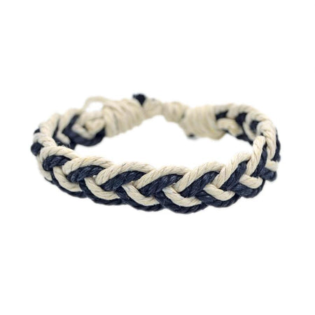 bracelet homme en corde bleu et blanc